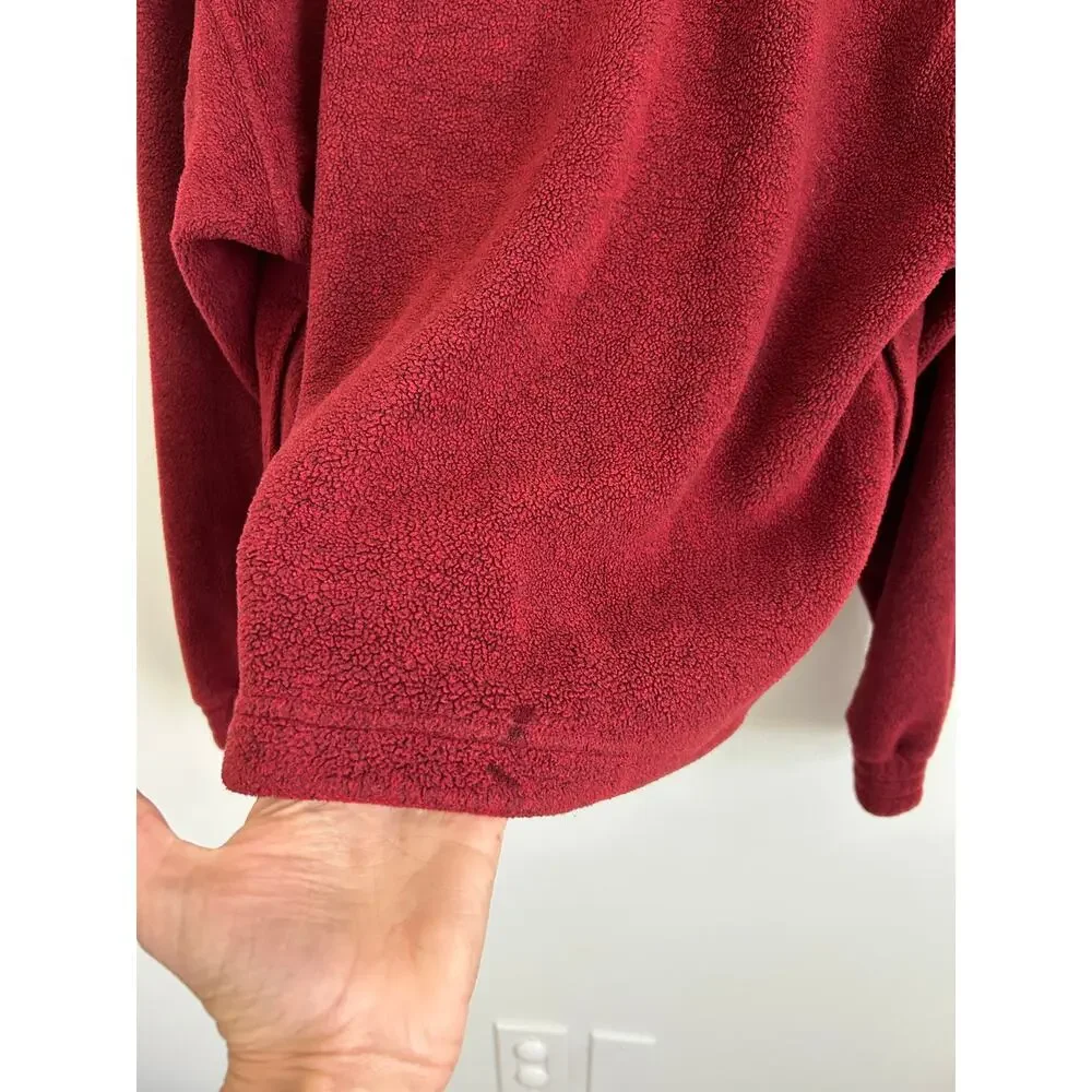 Vintage EMS Burgundy Fleece 1/2 Zip Pullover Sweater Men’s Medium Skier Logo